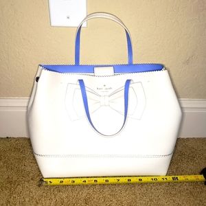 White Kate Spade Purse Blue Interior